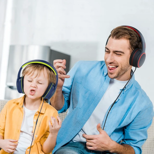 Alt view image 14 of 14 - Over-Ear Headphones with Microphone, Lightweight Folding Stereo Bass Headset with 1.5M No-Tangle Cord, Portable Wired Headphones for Smartphone Tablet Computer MP3 / 4 (Black)