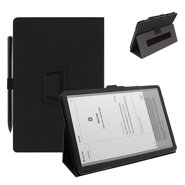 Alt view image 6 of 10 - Case for iFLYTEK AINOTE 2 10.65-Inch Tablet,Shockproof PU Leather Cover with Hand Strap, Two-Fold Stand,Compatible with AINOTE 2 10.65" Android Tablet (Black)