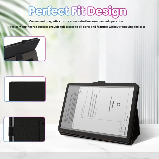 Alt view image 8 of 10 - Case for iFLYTEK AINOTE 2 10.65-Inch Tablet,Shockproof PU Leather Cover with Hand Strap, Two-Fold Stand,Compatible with AINOTE 2 10.65" Android Tablet (Black)