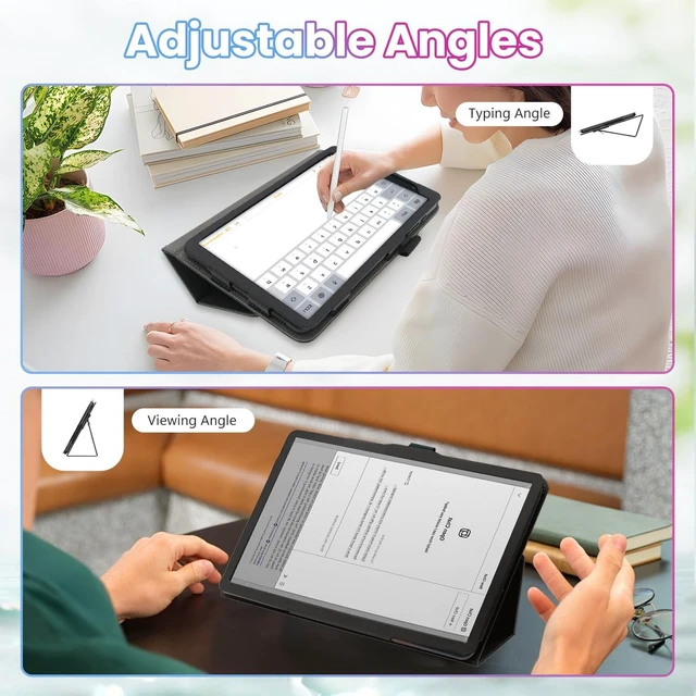 Alt view image 9 of 10 - Case for iFLYTEK AINOTE 2 10.65-Inch Tablet,Shockproof PU Leather Cover with Hand Strap, Two-Fold Stand,Compatible with AINOTE 2 10.65" Android Tablet (Black)