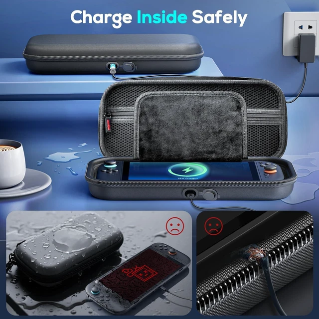 Alt view image 8 of 12 - Switch 2 Carrying for Nintendo Switch 2 Console 2025 /Switch Original/Switch OLED, Slim Travel Carry Case for Switch 2 Accessories with 10 Game Card Storage (Carbon Black, for Switch 2, Carrying Case)