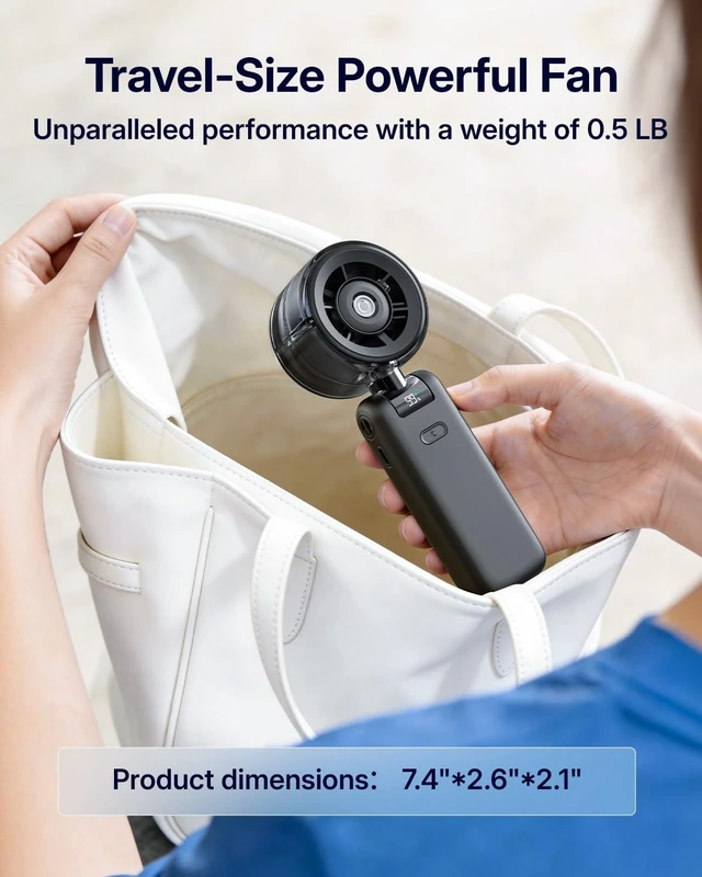 Alt view image 14 of 14 - Misting Fan Portable - Handheld Turbo Fan with Cool Mist Spray, 4000mAh Rechargeable, 5 Speeds, Personal Foldable Water Mister for Summer Travel, Beach & Outdoor Essentials - Black
