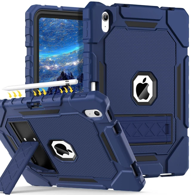 Alt view image 8 of 14 - for iPad A16 Case 11th Generation 11 inch 2025 / iPad 10th Generation Case 10.9 inch 2022, Heavy Duty Military Grade Shockproof Cover with Pencil Holder for i Pad 11/10 Gen (Navy Blue)