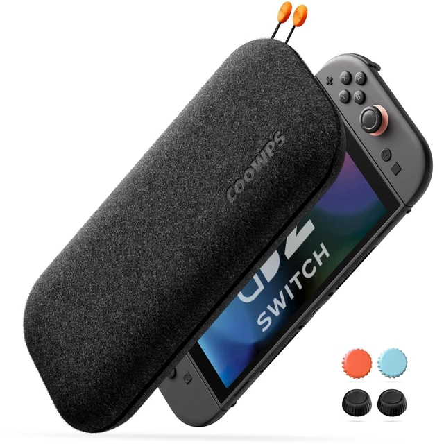 Alt view image 8 of 14 - Ultra Hard Switch 2 Case for Nintendo Switch 2, with 4Pcs Thumb Grips, Odorless Felt Military Grade Protection, Soft Lining Carrying Case with 8 Game Card Slots