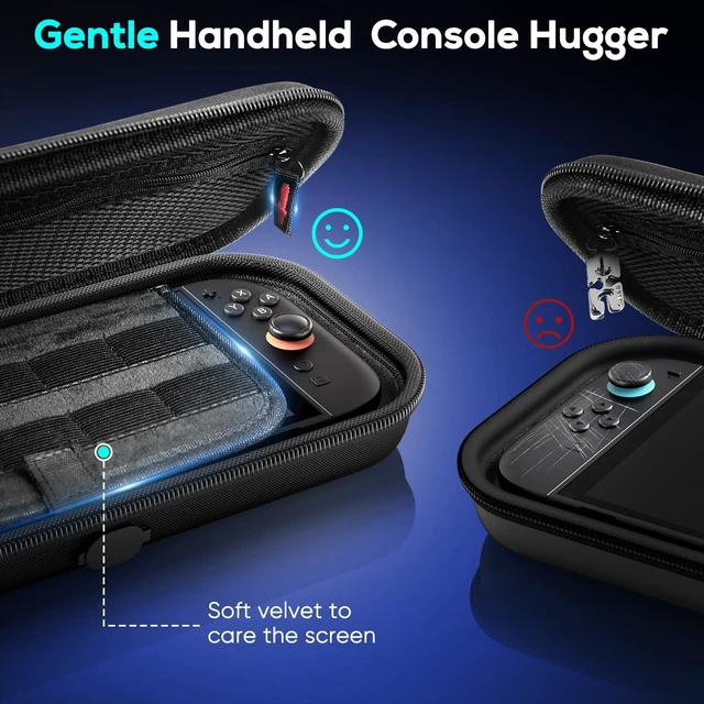 Alt view image 11 of 12 - Switch 2 Carrying for Nintendo Switch 2 Console 2025 /Switch Original/Switch OLED, Slim Travel Carry Case for Switch 2 Accessories with 10 Game Card Storage (Carbon Black, for Switch 2, Carrying Case)