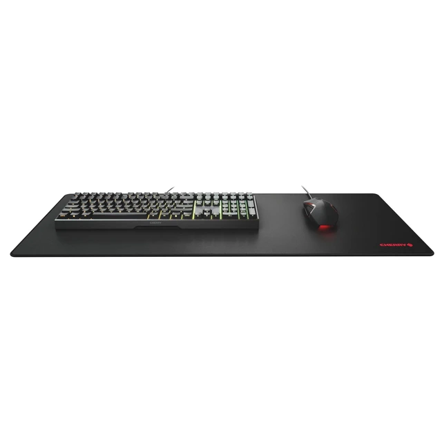 Alt view image 8 of 12 - Premium Mouse Pad in XXL (31.50" x 13.78" x 0.20"), Smooth Fabric Surface for Precision, Sewn Edges, Non-Slip Bottom, Rollable, Comfortable, Black