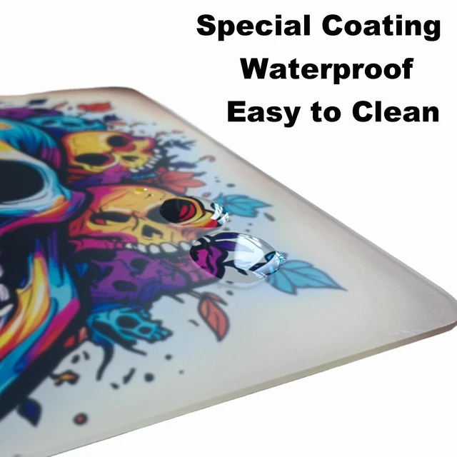 Alt view image 9 of 10 - Skull Glass Pad Gaming Mouse Pad,E-Sports Player Mouse Pad,Ultra-Smooth Micro-Etched Special Glass Surface with Improved Precision and Speed,Anti-Slip Base,Waterproof Easy to Clean(13.8 × 11.8)