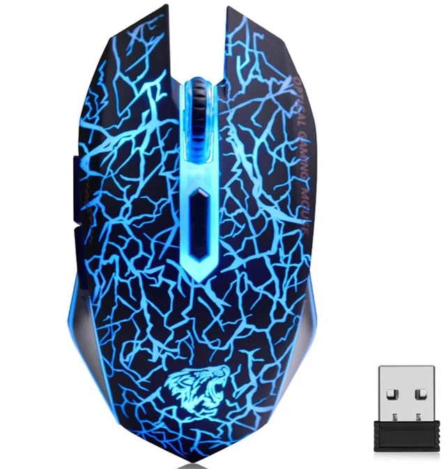 Alt view image 7 of 12 - Wireless Gaming Mouse, Silent Rechargeable Optical USB Computer Mice Wireless with 7 Color LED Light, Ergonomic Design, 3 Adjustable DPI Compatible with Laptop/PC/Notebook, 6 Buttons (Black)