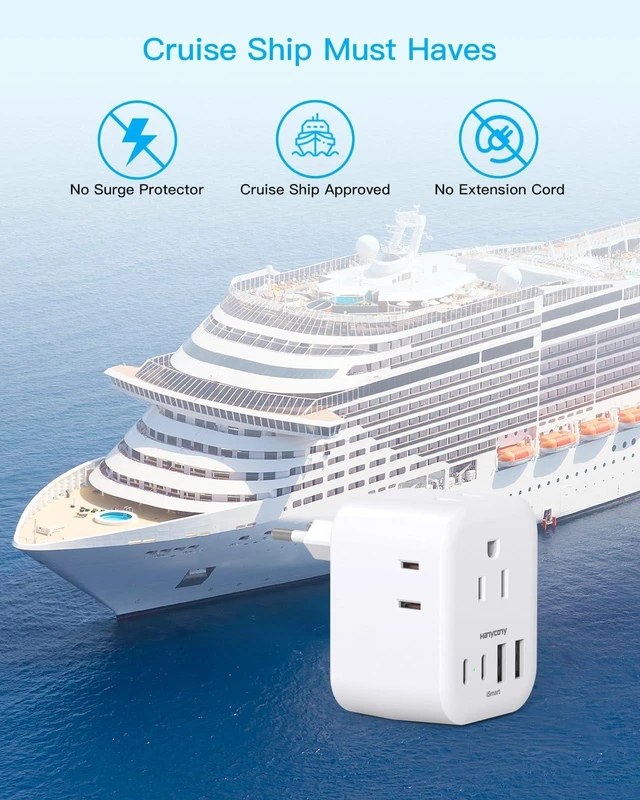 Alt view image 14 of 14 - 2 Pack European Travel Plug Adapter, International Power Adapter 4 Outlets 4 USB C Ports (2 USB C), Foldable Type C Adapter for US to Most Europe EU Italy Spain Greece Portugal France Germany