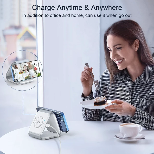 Alt view image 13 of 14 - Wireless Charger 3 in 1,RTOPS Magnetic GaN Traval Wireless Charging Station Compatible with Apple Magsafe Multiple Devices for iphone17/16/15/14/13/Pro/Max,iWatch,AirPods4/3/2/Pro(Adapter Includes)
