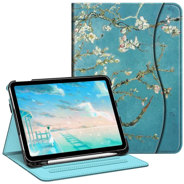 Alt view image 8 of 14 - Case for iPad (A16) 11th Generation 11 Inch (2025), iPad 10th Generation 10.9 Inch (2022), Multi-Angle Viewing Protective Stand Cover with Pencil Holder & Pocket, Blossom