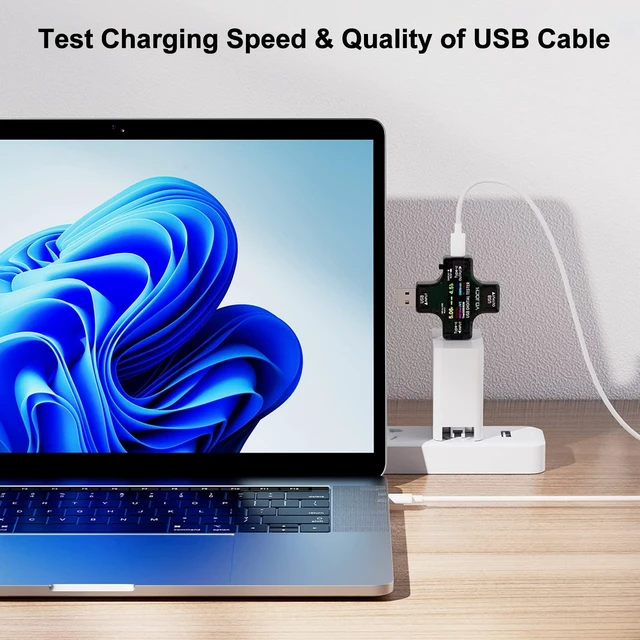 Alt view image 11 of 14 - USB C Tester USB Power Meter 2 in 1 Digital Multimeter 3.6-32V 0-8.0A Voltage and Current Tester, Type C Voltmeter Battery Capacity Volt Ammeter Power Bank USB Cable Charger Detector