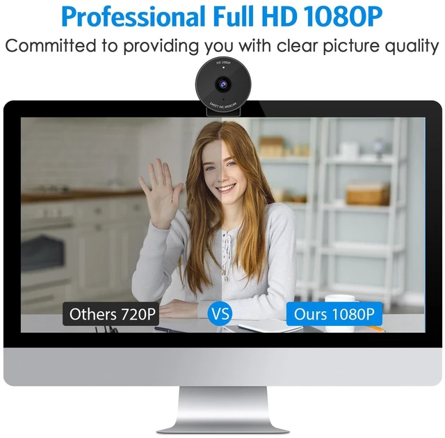 Alt view image 10 of 14 - C950 1080P Webcam - USB Webcam with Microphone & Physical Privacy Cover, Auto Light Correction, Fixed Focus, USB Plug & Play, Ultra Web Cam w/ 70°View for Meeting/Online Classes/Zoom/YouTube