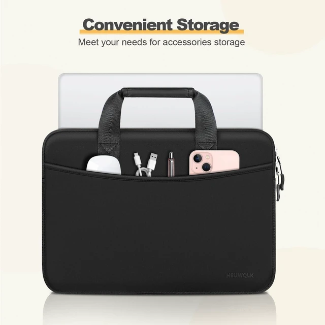 Alt view image 12 of 12 - Laptop Case 13.3 inch,13-14 inch Laptop Sleeve with Handle,Neoprene Computer Bag with Curved Pocket Compatible with MacBook Air 13/Pro 13/Pro 14 M5 M4 M3 M2 M1,HP Dell Acer ASUS Lenovo Notebook, Black