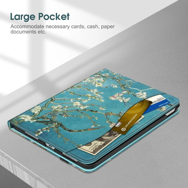 Alt view image 13 of 14 - Case for iPad (A16) 11th Generation 11 Inch (2025), iPad 10th Generation 10.9 Inch (2022), Multi-Angle Viewing Protective Stand Cover with Pencil Holder & Pocket, Blossom