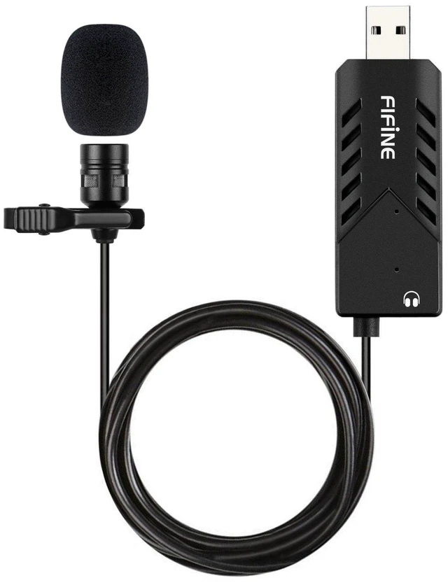 Alt view image 8 of 14 - USB Lavalier Lapel Microphone, Clip-on Cardioid Condenser Computer Mic Plug and Play USB Microphone with Sound Card for PC and Mac-K053