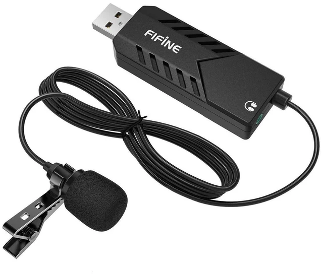 Alt view image 14 of 14 - USB Lavalier Lapel Microphone, Clip-on Cardioid Condenser Computer Mic Plug and Play USB Microphone with Sound Card for PC and Mac-K053