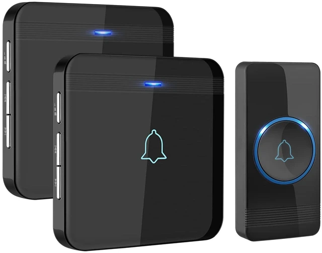 Alt view image 8 of 14 - Wireless Doorbell, Waterproof Door Bell Chime Operating at over 1300 Feet, Classroom Doorbell with 52 Melodies, CD Quality Sound and LED Flash, 1 Button + 2 Plug-in Receivers, D-3B