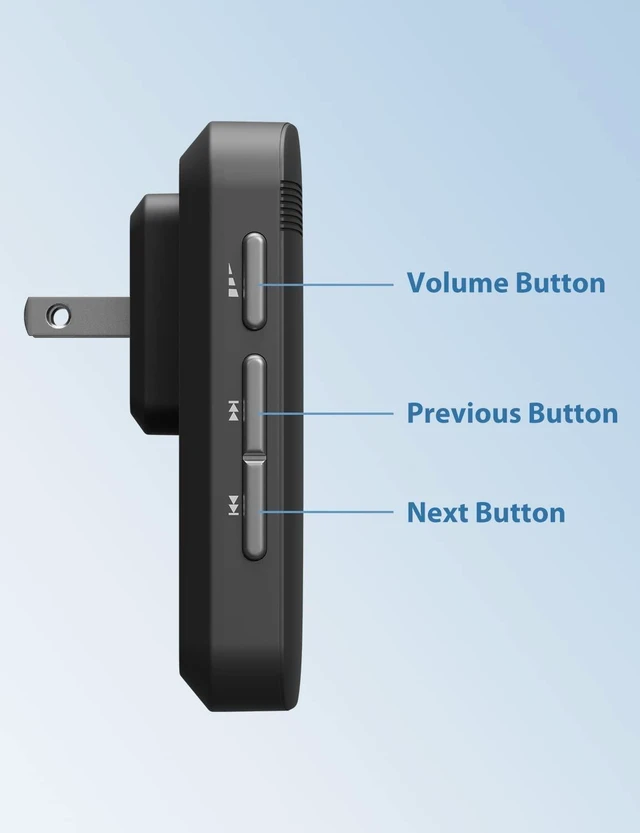 Alt view image 13 of 14 - Wireless Doorbell, Waterproof Door Bell Chime Operating at over 1300 Feet, Classroom Doorbell with 52 Melodies, CD Quality Sound and LED Flash, 1 Button + 2 Plug-in Receivers, D-3B