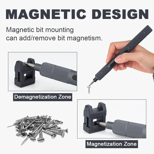 Alt view image 12 of 14 - Electric Screwdriver Set- Precision Screwdriver Set(Manual & Automatic)22 Magnetic Bits,Electric Screwdriver Cordless for Glasses, Watch, Phone, Toys & Computer Repair