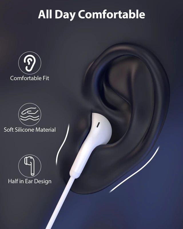 Alt view image 8 of 10 - iMangoo 3 EQ Music Mode USB Earbuds with Microphone PC Laptop Earphones, 7.5FT Tangle-Free Long Cord Lightweight Small in Ear Buds Wired Headphone Wire Headset Computer for School Online Classes White