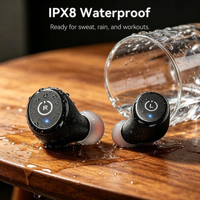 Alt view image 12 of 14 - T10 Wireless Earbuds Bluetooth 5.3 Headphones, App Customize EQ, Ergonomic Design, 55H Playtime, Wireless Charging Case, IPX8 Waterproof Sound in-Ear Headset, New Version