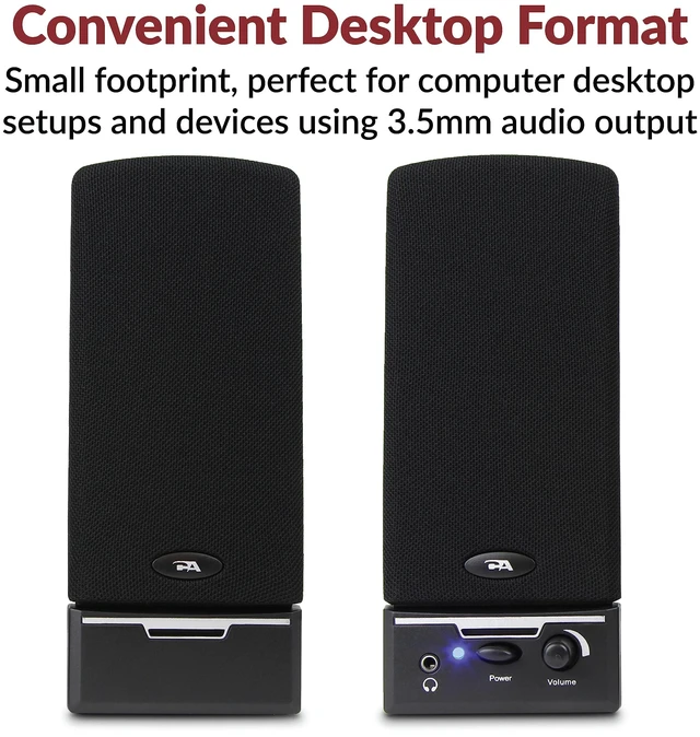 Alt view image 9 of 14 - CA-2014 2.0 Computer Speakers, 4W, Stereo Sound | Great for Desktop PCs and Laptops; 3.5mm Audio Connection; Front Volume Control; Headphone Jack; AC Power Adapter