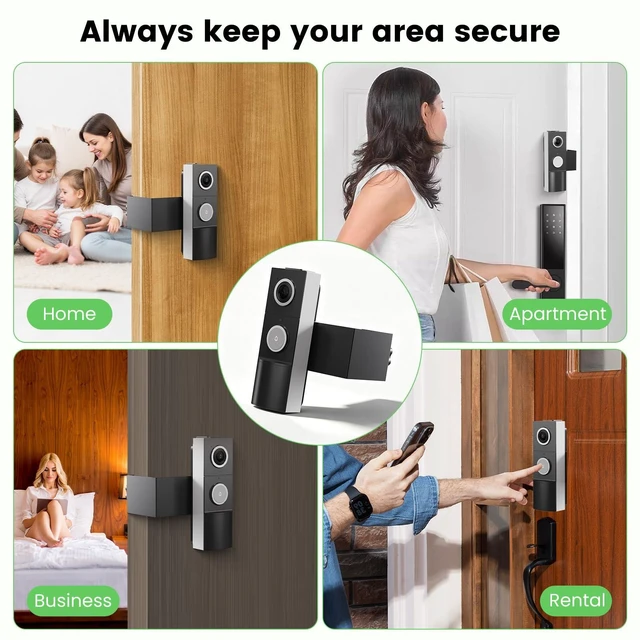 Alt view image 13 of 14 - Anti-Theft Video Doorbell Mount Compatible with Tapo D210/ D225/ D235 Camera, No Block Motion Sensor, Adjustable No-Drill Mounting Bracket Accessories for Home Rentals Office