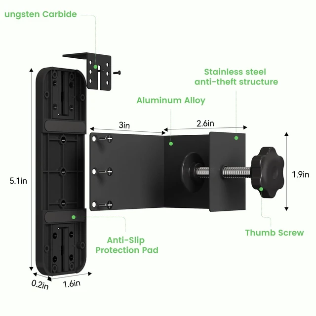 Alt view image 11 of 14 - Anti-Theft Video Doorbell Mount Compatible with Tapo D210/ D225/ D235 Camera, No Block Motion Sensor, Adjustable No-Drill Mounting Bracket Accessories for Home Rentals Office