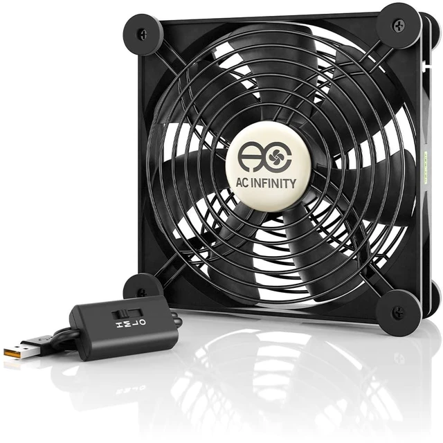 Alt view image 6 of 10 - AC Infinity MULTIFAN S4, Quiet 140mm USB Fan, UL-Certified for Receiver DVR PlayStation Xbox Computer Cabinet Cooling