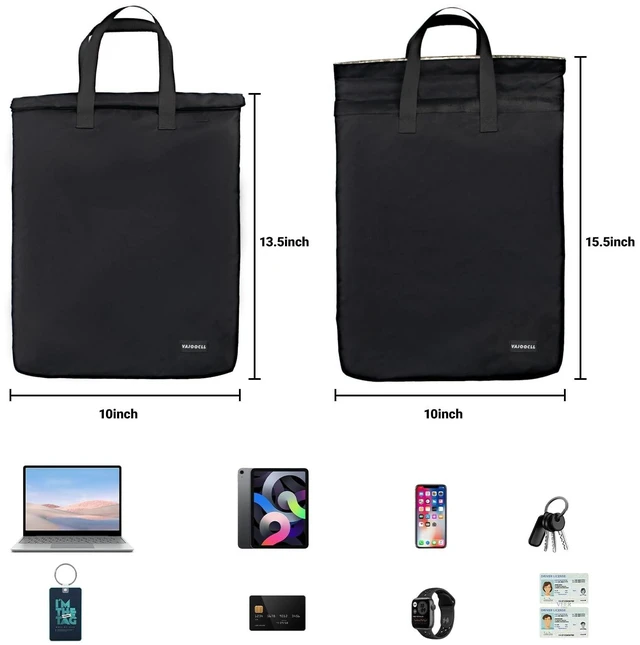 Alt view image 7 of 10 - YOUBLAO Faraday Bag for Electronics 5G/Bluetooth/WiFi/GPS Signal Blocking, Anti-Tracking Faraday Cage with Handle, EMP Protection Bag for Laptops, Tablets, Phones, Car Keys (15.5X10inch)