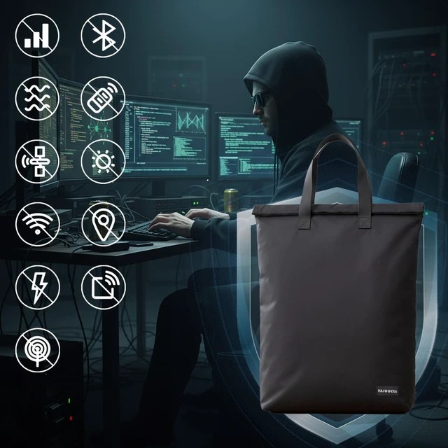 Alt view image 10 of 10 - YOUBLAO Faraday Bag for Electronics 5G/Bluetooth/WiFi/GPS Signal Blocking, Anti-Tracking Faraday Cage with Handle, EMP Protection Bag for Laptops, Tablets, Phones, Car Keys (15.5X10inch)