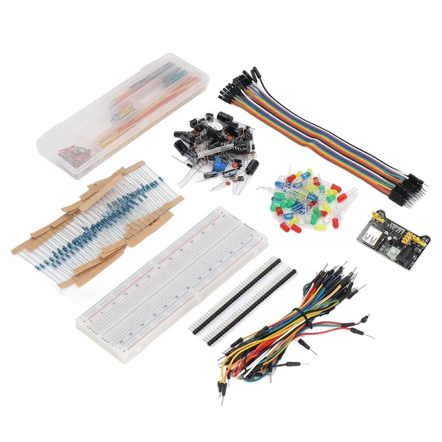 Alt view image 8 of 10 - Electronics Component Kit, Starter Fun Assortment with 830 Tie Points Breadboard, Over 400 Components