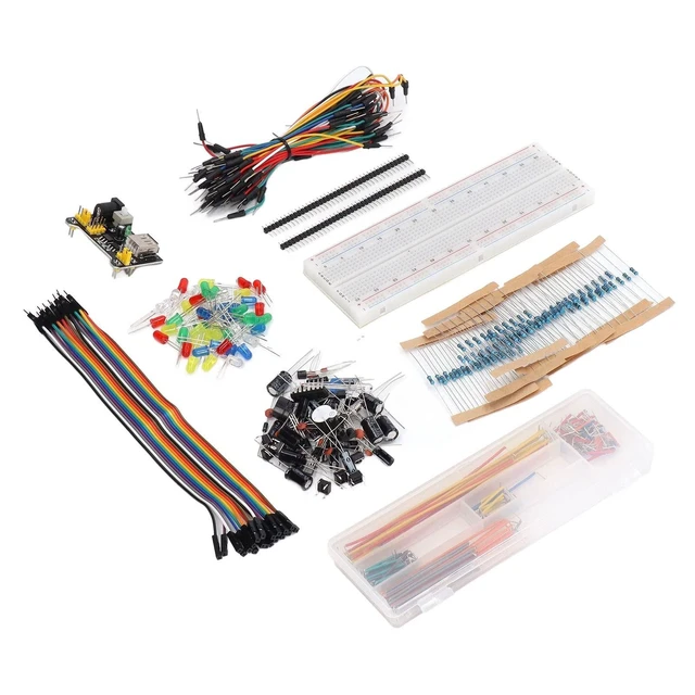 Alt view image 7 of 10 - Electronics Component Kit, Starter Fun Assortment with 830 Tie Points Breadboard, Over 400 Components