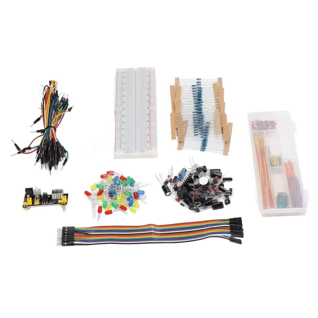 Alt view image 9 of 10 - Electronics Component Kit, Starter Fun Assortment with 830 Tie Points Breadboard, Over 400 Components