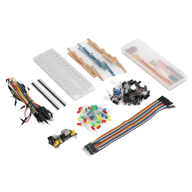 Alt view image 10 of 10 - Electronics Component Kit, Starter Fun Assortment with 830 Tie Points Breadboard, Over 400 Components