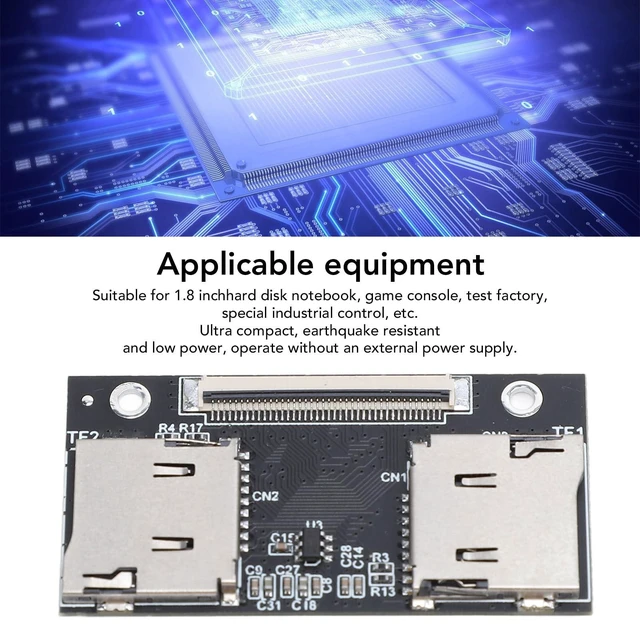 Alt view image 8 of 10 - goodstumbler Dual Micro SD Card Adapter: PCB to ZIF SSD Converter for Laptops and Gaming Consoles, Black