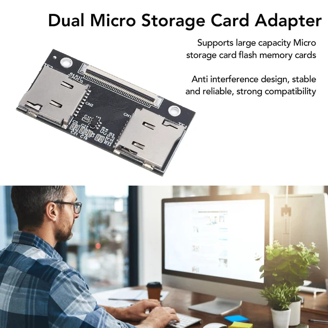 Alt view image 9 of 10 - goodstumbler Dual Micro SD Card Adapter: PCB to ZIF SSD Converter for Laptops and Gaming Consoles, Black