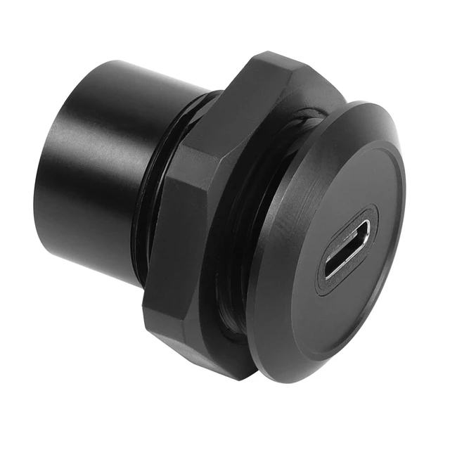 Alt view image 6 of 10 - QIANRENON USB C Panel Threaded Fixed Mount Coupler Converter Adapter USB 3.1 Type C Female to Female Flush Panel Mount Connector 10Gbps 100W for Dashboard or Equipment Panel