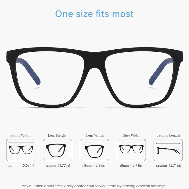 Alt view image 9 of 10 - ANRRI Blue Light Blocking Glasses for Computer Rectangle TR90 frame Anti Eyestrain UV400 Clear Lens Black Frame Blue Temple