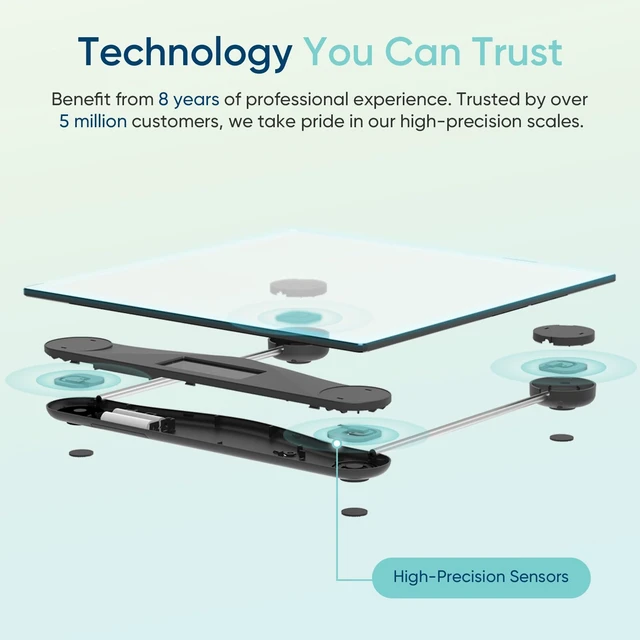Alt view image 9 of 14 - Digital Body Weight Bathroom Scale, Large Blue LCD Backlight Display, High Precision Measurements,6mm Tempered Glass, 400 Pounds