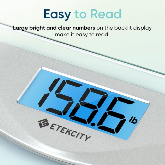 Alt view image 10 of 14 - Digital Body Weight Bathroom Scale, Large Blue LCD Backlight Display, High Precision Measurements,6mm Tempered Glass, 400 Pounds
