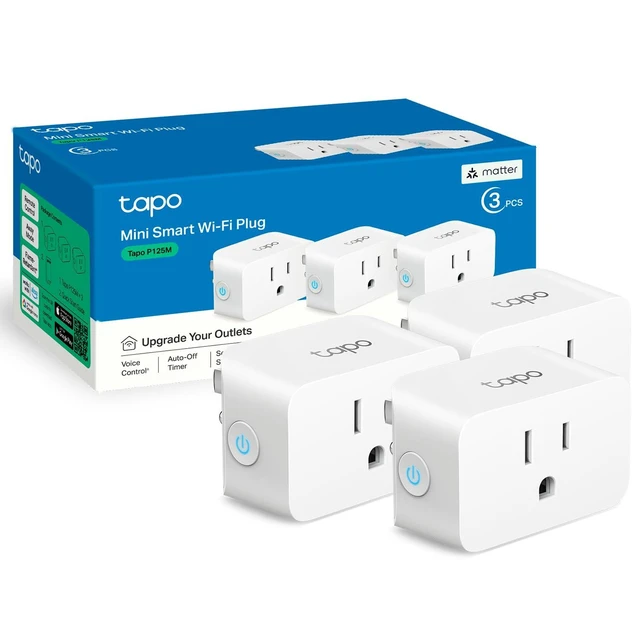 Alt view image 8 of 14 - Matter Supported Smart Plug Mini, Compact Design, 15A/1800W Max, Super Easy Setup, Works with Apple Home, Alexa & Google Home, UL Certified, 2.4G Wi-Fi Only, White, Tapo P125M(3-Pack)