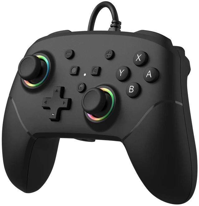 Alt view image 8 of 14 - Wired Pro Controller for Switch 2, C Button, 9-Axis, Hall Effect Joysticks Gamepad, Macro/Programmable, Back Button, Dual Vibration, 3.5mm Audio Jack