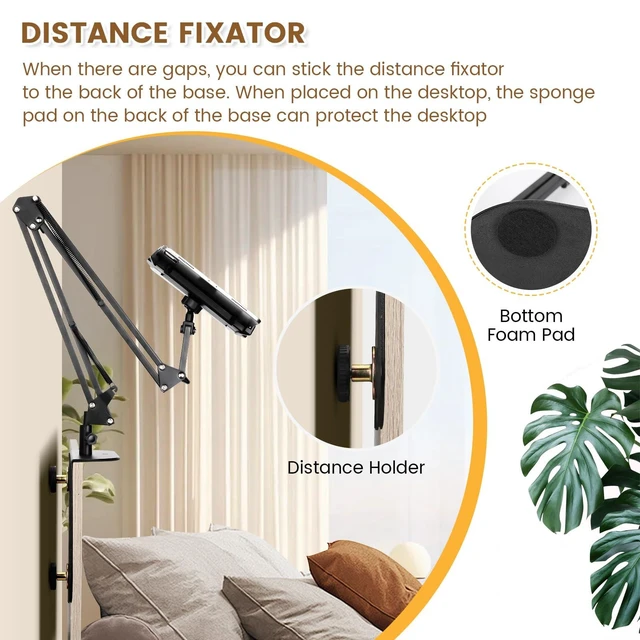 Alt view image 8 of 10 - XCELLENT GLOBAL XG Tablet Holder for Bed Headboard, Sofa, Desk - 360°Adjustable Hands-Free Phone and Tablet Holder - Comfortable Viewing in Any Position