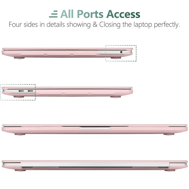 Alt view image 8 of 10 - DONGKE for MacBook Pro 13 inch Case 2023 2022 2021 2020 Release Model: A2338 M2/M1 A2289 A2251 with Touch Bar & Touch ID, Frosted Matte Plastic Hard Shell Case & Keyboard Cover, Solid Pink