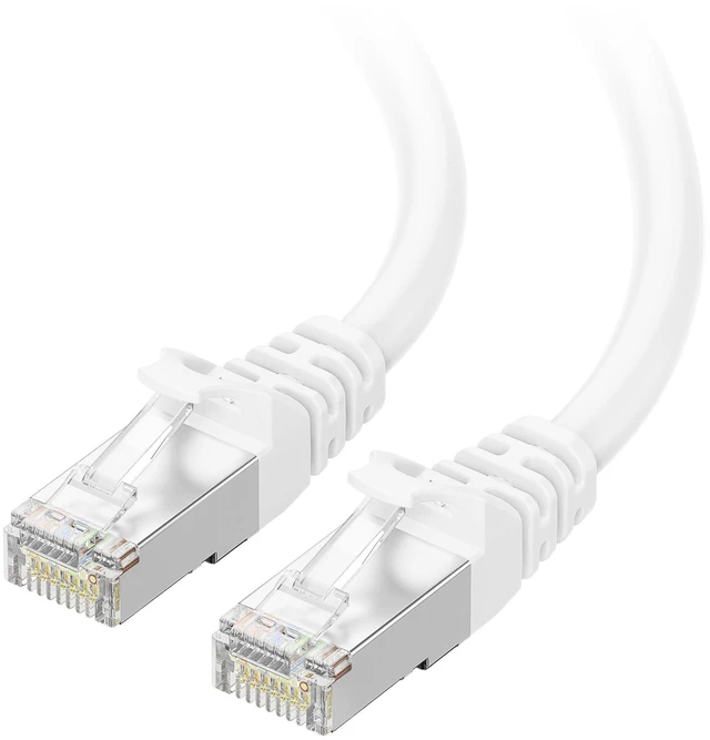 Alt view image 6 of 10 - Cable Matters 10Gbps Snagless Shielded Cat 6A Ethernet Cable - 50ft, Cat 6A Cable, Cat6A Cord, Ethernet Cord, White