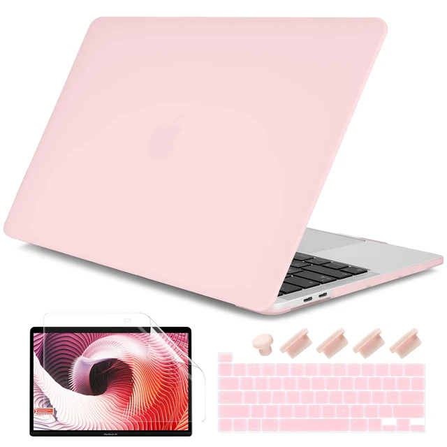 Alt view image 6 of 10 - DONGKE for MacBook Pro 13 inch Case 2023 2022 2021 2020 Release Model: A2338 M2/M1 A2289 A2251 with Touch Bar & Touch ID, Frosted Matte Plastic Hard Shell Case & Keyboard Cover, Solid Pink