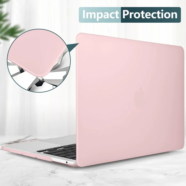 Alt view image 10 of 10 - DONGKE for MacBook Pro 13 inch Case 2023 2022 2021 2020 Release Model: A2338 M2/M1 A2289 A2251 with Touch Bar & Touch ID, Frosted Matte Plastic Hard Shell Case & Keyboard Cover, Solid Pink