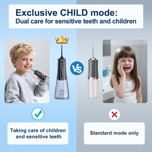 Alt view image 10 of 14 - Water Dental Flosser OLED Display Cordless Teeth Cleaning MOCEL 5 Modes Oral Irrigator 300ML Portable and USB C Rechargeable IPX7 Waterproof Floss Teeth Pick (Black)